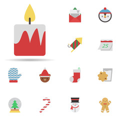 Poster - Candles christmas 2 colored line icon. Universal set of christmas for website design and development, app development