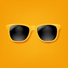 Sticker - Yellow Sunglasses With Orange background