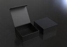 White Blank Hard Cardboard Box For Branding Presentation And Mock Up Template, 3d Illustration.