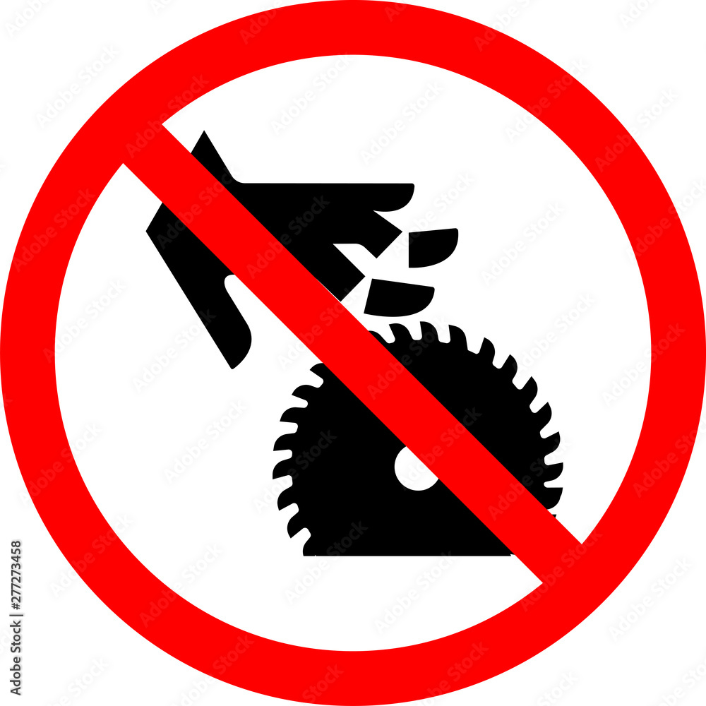 Injury Hazard Cutting Of Fingers Or Hand Rotating Blade Symbol Sign ...