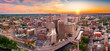 Aerial panorama of Providence skyline at sunset. Providence is the capital city of the U.S. state of Rhode Island. Founded in 1636 is one of the oldest cities in USA.