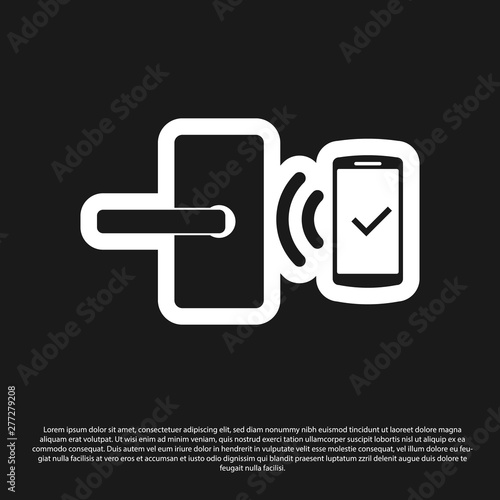 Black Digital Door Lock With Wireless Technology For Unlock Icon