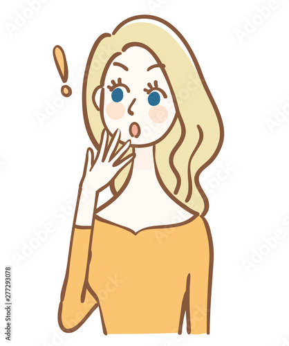 驚く外国人女性のイラスト Stock Vector Adobe Stock