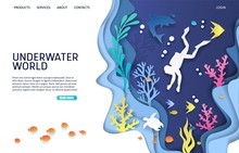 Underwater World Vector Website Landing Page Design Template
