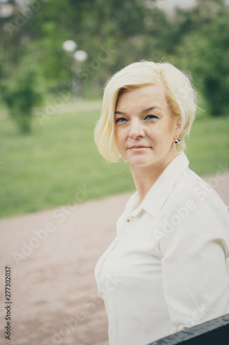 Fashion Stylish Beauty Portrait With White Short Hair Beautiful