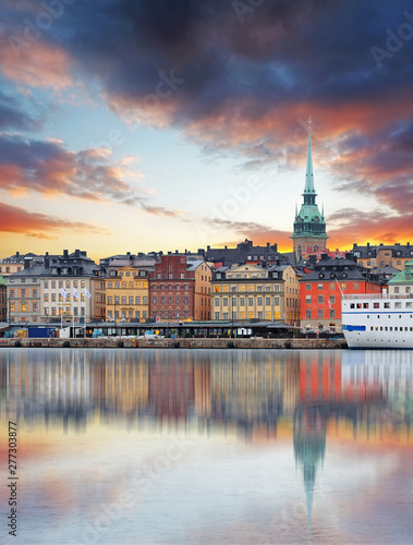 Stockholm, Sweden - panorama of the Old Town, Gamla Stan Canvas Print