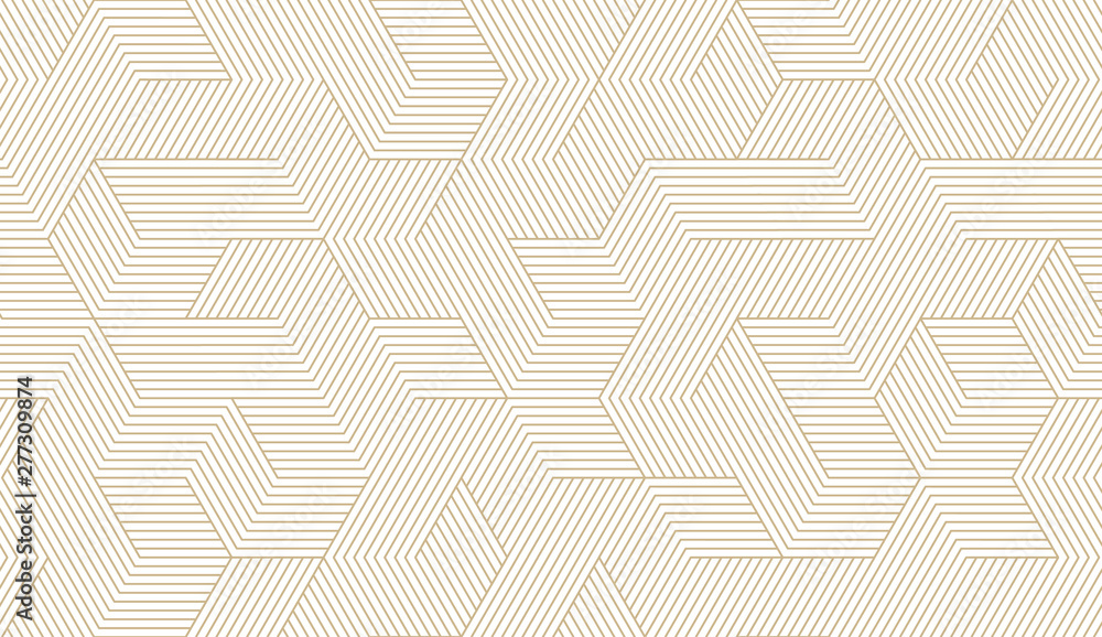 Abstract simple geometric vector seamless pattern with gold line ...