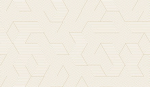 Abstract Simple Geometric Vector Seamless Pattern With Gold Line Texture On White Background. Light Modern Simple Wallpaper, Bright Tile Backdrop, Monochrome Graphic Element