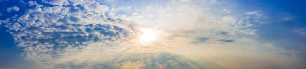 Wall Mural - Panorama blue sky with tiny clouds