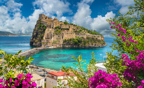 Fotomural Landscape with Aragonese Castle, Ischia island, Italy