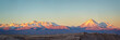 Andes mountain range at sunset, view from Moon Valley in Atacama desert, Chile