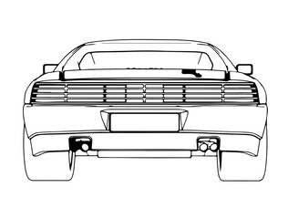 Poster - sketch of the sports car on a white background vector