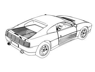 Wall Mural - sketch of the sports car on a white background vector