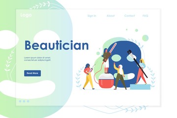 Poster - beautician vector website landing page design template