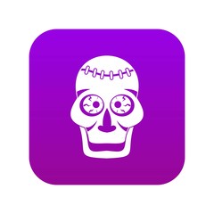 Canvas Print - Skull icon digital purple for any design isolated on white vector illustration