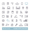 © Katsiaryna - Home appliances linear icon set. Vector illustration