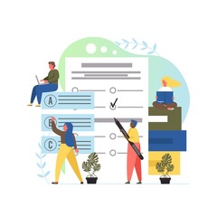 Wall Mural - exam concept vector flat style design illustration