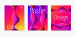 Creative fluid style cover set. Dynamic purple 3D shapes for party, banner, promotion, sale, greeting, ad, web, page, header, landing, social media.