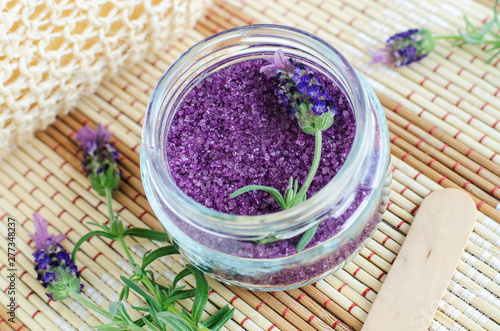 Homemade Purple Exfoliating Scrub Foot Soak Bath Salt With