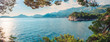 canvas print picture - Picturesque summer view to Adriatic sea coast nea the villa Milocer with Royal beach in Montenegro, Amazing spot to visiting in Europe