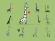 Giraffes couple in love, sketch for your design