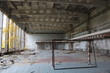 School gym in abandoned town called Prypiat in Chernobyl Exclusion Zone, Ukraine