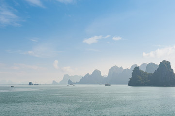 Halong bay blue sky view