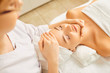© Studio Romantic - Facial massage to a beautiful girl in a beauty clinic.