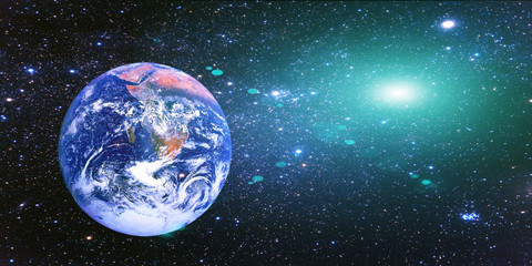 Wall Mural - planet earth in the sunlight from the space . planets of solar system