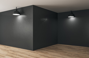 Minimalistic interior with copy space