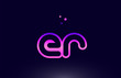 er e r pink blue alphabet letter combination logo icon design