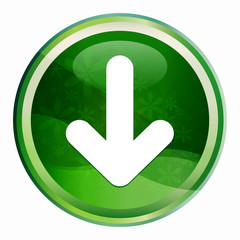 Wall Mural - Down arrow icon Natural Green Round Button