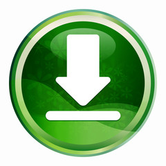 Wall Mural - Download icon Natural Green Round Button