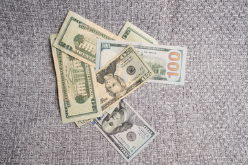 Dollars studio image. Dollar bills.