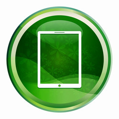 Canvas Print - Tablet icon Natural Green Round Button