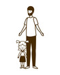 © grgroup - silhouette of father with daughter of back to school