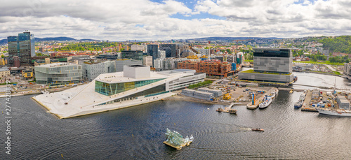 Aerial panoramic view of the Opera House and new business quarter Wallpaper Mural