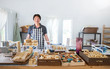 Startup successful sme small business entrepreneur owner asian man standing in his handmade organic oil soap shop. Portrait of asian man successful owner environment friendly concept
