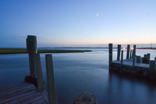 Exposure Of A Boat Launch Dock In Chincoteague Virginia