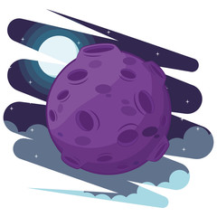 Sticker - space exploration and planets cartoon