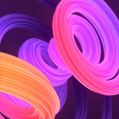 Leinwandbilder - Pink colored twisted shape. Computer generated abstract geometric 3D render illustration