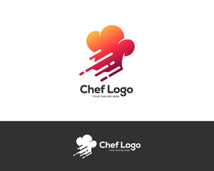 Wall Mural - chef hat logo design vector, cooking technology logo design