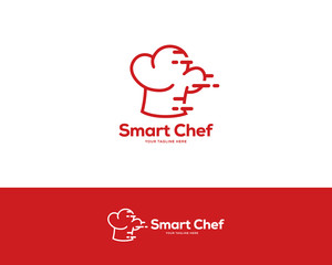 Wall Mural - chef hat logo design vector, cooking technology logo design