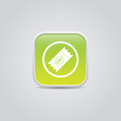 Canvas Print - Simple Vector Green Ticket Icon