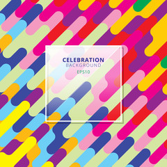 Wall Mural - Abstract celebration background colorful diagonal rounded lines halftone transition pattern with space for text.