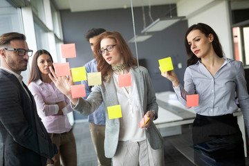 Wall Mural - group of architects and business people working together