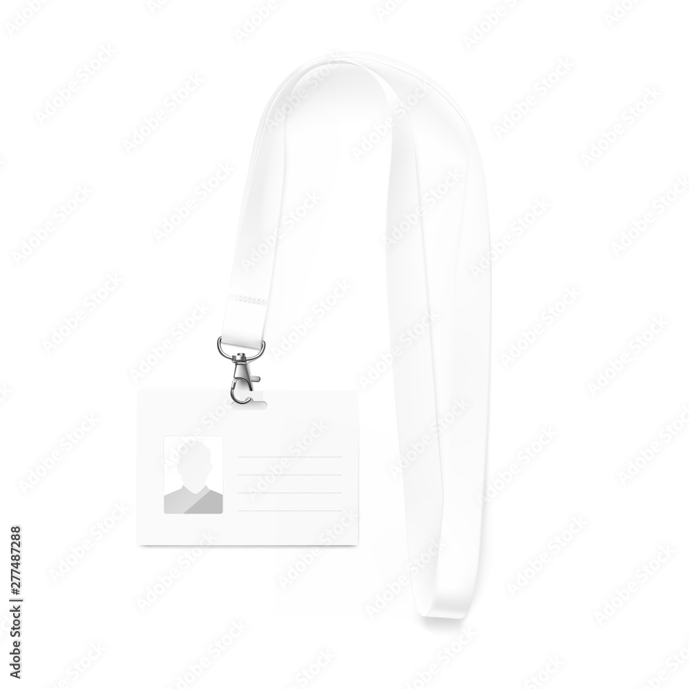 Lanyard with id card. Vector illustration isolated on white background ...