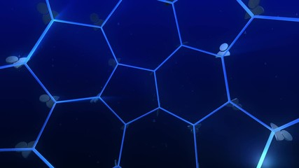 Network connect people With Blue Background loop