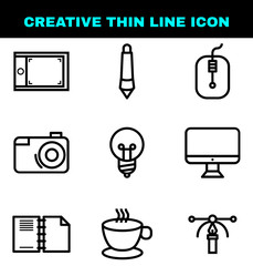 set of creative tool icon