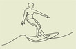 Abstract surfer one line drawing 